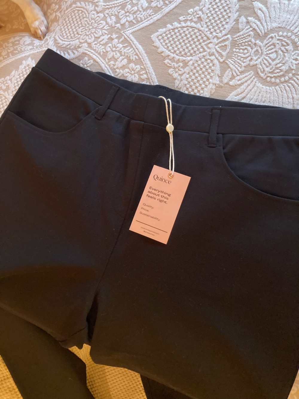 Quince Black Seam Detail Pants